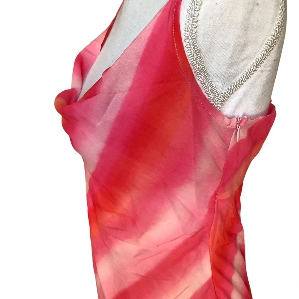 Charlie Holiday Stone Slip Maxi Dress Pink Watercolour Stripe Size 8